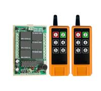 Interrupteur à Bouton Poussoir Pour Grue Télécommande Sans Fil 6 Canaux 2000 M, Interrupteur D'éclairage LED, Sortie Relais, Émetteur Et Récepteur Radio RF For Garage(12V-2)