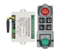 Interrupteur à Bouton Poussoir Pour Grue Télécommande Sans Fil FM 4 Canaux, Récepteur/émetteur/interrupteur For Moteur, Porte Électrique, Portail, Ascenseur, Éclairage(SET-1)