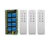 Interrupteur à Bouton Poussoir Pour Grue Télécommande Sans Fil RF 8 Canaux, 8 Canaux, Commutateur, Système De Télécommande, Récepteur, Émetteur, Relais 8 Canaux(SET-3)