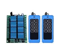 Interrupteur à Bouton Poussoir Pour Grue Télécommande Sans Fil RF 8 Canaux DC 12 V 24 V, 8 Canaux, Interrupteur, Système De Télécommande, Récepteur, Émetteur, Relais 8 Canaux(DC12V SET-2)