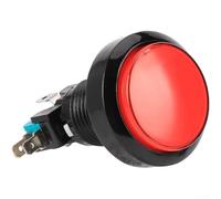 Interrupteur à bouton-poussoir rond 46 mm 12 V CC avec éclairage LED pour systèmes d'automatisation, contrôle de machines et projets électroniques de bricolage (rouge)