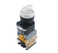 Interrupteur à bouton-poussoir rotatif avec voyant lumineux, 22 mm, 2 positions, 3 positions, verrouillage, LED, tête rouge et verte, LA38-11XD/2, 4 pièces(White,3 POSITION (2NO)_24V)