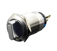 Interrupteur à bouton-poussoir rotatif DPDT 2 ou 3 positions, 19 mm, étanche, en acier inoxydable.(2P,Locking,220V)