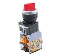 Interrupteur à bouton-poussoir rotatif LA38-11XD/2 avec lampe 22 MM 2 positions 3 positions verrouillage bouton LED commutateurs multicolore en option contacteur (Color : Red-2 Position, Size : 24V