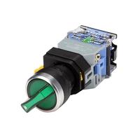 Interrupteur à bouton-poussoir rotatif LA38-11XD/2 avec lampe LED, 22 mm, 2 positions et 3 positions, verrouillage, 10 A 440 V(Green,3 POSITION_1NO 1NC_380V)