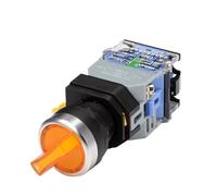 Interrupteur à bouton-poussoir rotatif LA38-11XD/2 avec lampe LED, 22 mm, 2 positions et 3 positions, verrouillage, 10 A 440 V(Yellow,2 POSITION_2NC_220 V)