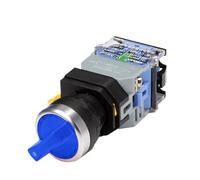 Interrupteur à bouton-poussoir rotatif LA38-11XD/2 avec lampe LED, 22 mm, 2 positions et 3 positions, verrouillage, 10 A 440 V(Blue,3 POSITION_2NC_12 V)