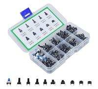 Interrupteur à Bouton Poussoir Tactile, Kit D'assortiment D'interrupteurs, Bouton Poussoir Momentanés à 4 Broches, Convient aux Souris D'ordinateur, à L'électronique Automobile, 180 Pièces