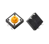 Interrupteur à bouton-poussoir tactile momentané 12 x 12 x 7,3 mm, micro-interrupteur avec bouton, blanc, noir, jaune, bleu, rouge, kit 12 x 12 x 7,3 mm(20PCS 12x7.3 Yellow)