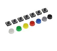 Interrupteur à bouton-poussoir tactile momentané 12 x 12 x 7,3 mm Micro-interrupteur + capuchon tactile 5 couleurs(Green 10 Set)