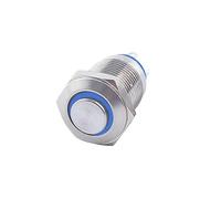 Interrupteur à bouton rond de 12 mm de haut, lumière LED à réinitialisation automatique 3 V 5 V 6 V 12 V 24 V(Blue,RESET_110-220V)