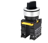 Interrupteur à bouton sélecteur 30 mm LED 1NO/2NO/1NO1NC 2/3 positions Interrupteur rotatif momentané à verrouillage automatique avec lumière 12 V 24 V 220 V 10 A(1NO_2 POSITION MOMENTARY_12V)