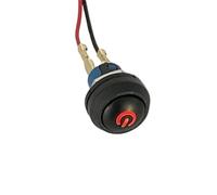 Interrupteur à bouton sphérique 12 mm réinitialisation automatique et autobloquant V interrupteur d'alimentation rond étanche 4 broches LED avec lampe(Flat head symbol,24V_SELF RESET)