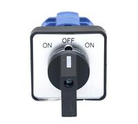 Interrupteur à came manuel autobloquant SZW26/LW26-20 20 A ON OFF ON 3 vitesses 2 phases 660 V CA 64 x 64 mm