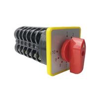 Interrupteur à came rotatif 10 positions LW5-16/6, 6 pôles, 16 A, plaque carrée, sélecteur de bouton, contacts argentés