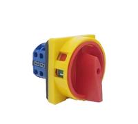 Interrupteur à came rotatif avec cadenas, 690V, 20a, avec grande plaque OFF-ON, 2 positions, 4 pôles, 8 bornes, sélecteur principal, arrêt d'urgence, LW26-20/2GS, Pièces(Yellow Panel)