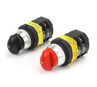 Interrupteur à cames à trois positions SZW25-30D/2 25A avec poignée noire - Interrupteur rotatif bipolaire argenté robuste for contrôle de fin de course (1 pièce)(SZW2530D 2 red)