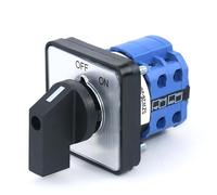 Interrupteur à cames électrique manuel SZW26-20 20 A - 8 bornes, 2 positions, dimensions d'encastrement : 64 x 64 mm et 48 x 48 mm(C04.2 OFF ON 48x48mm)