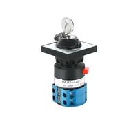 Interrupteur à cames inverseur LW26-25 avec clé, 25 A, 690 V, contact argenté, 1/2/3/4 pôles, 3 positions, sélecteur rotatif universel, 1 pièce(25A 4 pole 1-0-2)