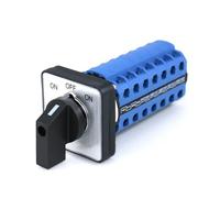 Interrupteur à cames SZW26/LW26-20, 3 positions, 7 phases, 28 bornes, ON-OFF-ON, 20 A, 660 V, 64 x 64, 48 x 48 mm, panneau, 1 pièce(ON OFF ON 64X64mm)