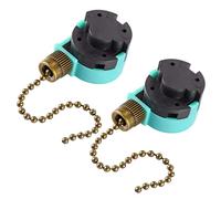 Interrupteur à chaîne de traction pour ventilateur, 3 vitesses, 4 fils, interrupteur de commande vitesse pour plafonnier, Bronze, 2 pièces
