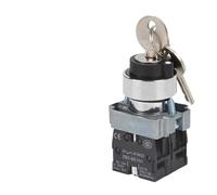 Interrupteur à clé 1PC 22mm XB2-BG21 BG33 BG23 BG25 BG35 BG45 BG53 BG22 1NO/2NO/1NO1NC 2/3 positions à verrouillage automatique Bouton de sélection de réinitialisation(XB2-BG23)