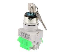 Interrupteur à clé, Interrupteur de verrouillage à clé de sécurité à 3 positions LAY37-20Y / 31220V 5A Sélecteur rotatif Trou de montage de 22 mm avec 2 clés