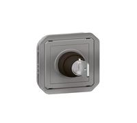 interrupteur à clé - ronis - 2 positions - gris - composable - legrand plexo 069534l