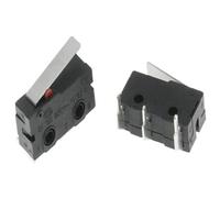 Interrupteur à contact en cuivre 5 A 125/250 V, interrupteur de fin de course sans contact, 2/3 broches, tige à rouleau, interrupteur à bouton rapide(Right foot With rod,5PCS)