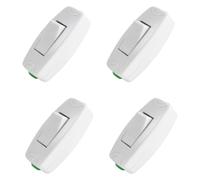 Interrupteur à cordon en ligne, 4 interrupteurs de commande à bouton marche/arrêt 16A pour lampes et appareils, blanc