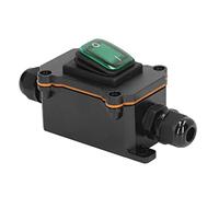 Interrupteur à Cordon en Ligne, Ignifuge 30 A IP65 étanche On Off Extérieur Interrupteur à Bascule 4 Broches PG9 Prise pour Terrasse (Vert)