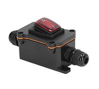 Interrupteur à Cordon en Ligne, Ignifuge 30A IP65 étanche On Off Extérieur Interrupteur à Bascule 4 Broches PG9 Prise pour Terrasse (Rouge)