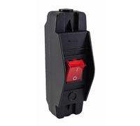 Interrupteur à cordon noir - Interrupteur marche arret - Boîtier robuste avec interrupteur à bascule interchangeable - 16 A 250 V ~ - Éclairage rouge