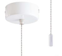 Interrupteur à cordon pour salle de bain, avec kit de chaîne de 150 cm, plafonnier de salle de bain, interrupteur à cordon de tirage, pour lustres de salle de bain (blanc)