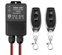 Interrupteur à distance, étanche, 220 V/240 V, 30 A, relais sans fil avec télécommande, interrupteur longue portée pour pompe, lumière, portail, garage, jardin, entrepôt, extérieur