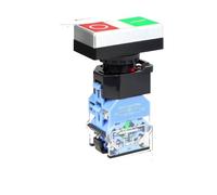 Interrupteur à double bouton 2 positions à réinitialisation automatique LA38-11DRG, 220 V, 10 A, 1 NO, 1 NC, démarrage et arrêt automatiques(LA38-11DRG - 1PCS_WITH LINGHT)