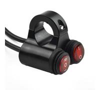 Interrupteur à double bouton pour guidon de moto 22 mm pour ATV 12 V ON/OFF Phare antibrouillard avec indicateur rouge Contrôle étanche en alliage d'aluminium