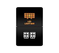 Interrupteur à double bouton-poussoir 12 V, barre lumineuse LED orange/blanc pour Toyota 4Runner Prado Landcruiser, dimensions 32,5 mm x 22 mm Interrupteur Bouton Bouton Poussoir(Brown)