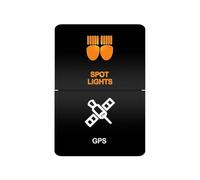 Interrupteur à double bouton-poussoir 12 V, barre lumineuse LED orange/blanc pour Toyota 4Runner Prado Landcruiser, dimensions 32,5 mm x 22 mm(Clear)