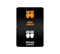 Interrupteur à double bouton-poussoir 12 V, barre lumineuse LED orange/blanc pour Toyota 4Runner Prado Landcruiser, dimensions 32,5 mm x 22 mm(Bright Yellow)