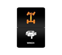 Interrupteur à double bouton-poussoir 12 V, barre lumineuse LED orange/blanc pour Toyota 4Runner Prado Landcruiser, dimensions 32,5 mm x 22 mm(Light Grey)