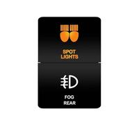 Interrupteur à double bouton-poussoir 12 V, barre lumineuse LED orange/blanc pour Toyota 4Runner Prado Landcruiser, dimensions 32,5 mm x 22 mm(Navy Blue)