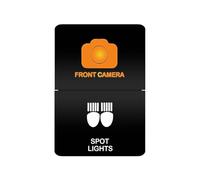 Interrupteur à double bouton-poussoir 12 V, barre lumineuse LED orange/blanc pour Toyota 4Runner Prado Landcruiser, dimensions 32,5 mm x 22 mm(Silver)