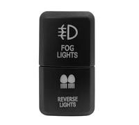 Interrupteur à double bouton-poussoir 12 V, barre lumineuse LED verte/bleue avec câble, compatible avec Toyota Bus 4Runner Hilux RAV4 Prado(Fog Reverse)