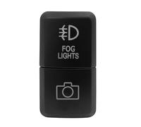 Interrupteur à double bouton-poussoir 12 V, barre lumineuse LED verte/bleue avec câble, compatible avec Toyota Bus 4Runner Hilux RAV4 Prado(Fog camera)