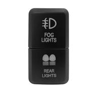 Interrupteur à double bouton-poussoir 12 V, barre lumineuse LED verte/bleue avec câble, compatible avec Toyota Bus 4Runner Hilux RAV4 Prado(Fog rear)