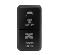 Interrupteur à double bouton-poussoir 12 V, barre lumineuse LED verte/bleue avec câble, compatible avec Toyota Bus 4Runner Hilux RAV4 Prado(Roof bar work)