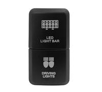 Interrupteur à double bouton-poussoir 12 V, barre lumineuse LED verte/bleue avec câble, compatible avec Toyota Bus 4Runner Hilux RAV4 Prado(Bar Driving Lights)