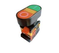 Interrupteur à double bouton-poussoir marche/arrêt à réinitialisation automatique APBB-22 et 25N, NO/NF, avec lampe LED, 22 mm(AC380V)
