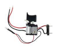 Interrupteur à gâchette pour perceuse électrique avec lumière, 7,2 V-24 V, bouton poussoir de contrôle de vitesse pour outils électriques, pièce de rechange anti-poussière 16 A, noir